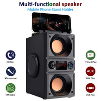 1 x RAW Customer Returns Bluetooth Speaker 40W 60W Peak Portable Speaker with Double Bass Heavy Bass Bluetooth 5.0 Wireless 100m Powerful Speaker Mount FM Radio for Home Outdoor - RRP €75.4