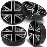 1 x RAW Customer Returns SkinoEu 4 x 60mm Universal Black Silver UK Union Jack Flag Alloy Wheel Center Caps Rim Caps Wheel Covers Hub Caps Hubcaps rim caps CX 29 - RRP €17.14