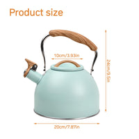 1 x RAW Customer Returns Wisebom whistling kettle, 3L retro hob tea kettle, kettle for induction and gas stoves, stainless steel tea kettle with wood grain handle for all hobs, induction kettle for tea and coffee - RRP €29.99