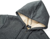 1 x RAW Customer Returns SPEEDRUN Sweat Jacket Men s Fleece Jacket with Fur Men s Hoodies Hooded Sweatshirt Lined with Hood Zipper Pockets Winter Thick Warm Casual Outdoor 022-Gray L  - RRP €29.99