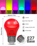 4 x Brand New LUTW Red Colorful Light Bulbs E27, 5W LED Colored Light Bulb Replaces 40W Incandescent Bulb, G45 Globe Colored Bulb Lamp for Wedding Halloween Christmas Party Bar, Pack of 6 - RRP €81.6