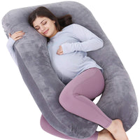 1 x RAW Customer Returns AS AWESLING Pregnancy Pillow, U-Shaped Full Body Pillow, Nursing Pillow, Support Pillow and Pregnancy Pillow for Pregnant Women with Removable Velvet Cover Gray  - RRP €39.32