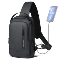 1 x RAW Customer Returns hk shoulder bag men, waterproof chest bag for 11.3 inch iPad crossbody bag with USB charging port backpack sling bag men small for work travel cycling hiking-black - RRP €39.99