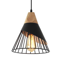 1 x RAW Customer Returns MAXDUYU 2 pieces Vintage Pendant Lamps, Modern Wooden Metal Lamps Industrial Ceiling Lights, Pendant Lamps Lampshade E27 Lighting for Dining Room Kitchen - RRP €45.99