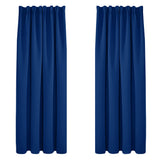 1 x RAW Customer Returns Deconovo Opaque Curtains Blackout Curtains with Gathering Tape Bedroom, 175x140cm HeightxWidth , Royal Blue, Set of 2 - RRP €37.49