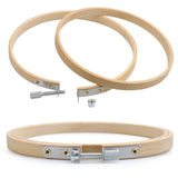 1 x RAW Customer Returns FOCCTS 10 Pieces Round Embroidery Hoop Set, 20cm 8inch Adjustable Bamboo Cross Stitch Frame Hoop, Ring Embroidery Craft Making - RRP €16.37