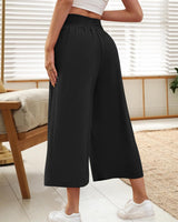 1 x RAW Customer Returns HMIYA Women s 3 4 Culotte Pants Lightweight Wide Leg Summer Pants,Black,XXL - RRP €31.24