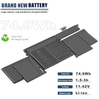 1 x RAW Customer Returns ARyee A1582 battery compatible with MacBook Pro 13 A1502 Retina Early, A1502 Retina Mid 2014, A1502 Retina Late 2013 Series Replacement for Retina MF839 MF840 MF841 MF842 Notebook 11.42V 74.9Wh  - RRP €50.57