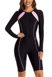 1 x RAW Customer Returns Ecupper Women s One-Piece Swimsuit Rash Guard Zip Up Long Sleeves Surfing Swimwear Built in Bra Swimsuits Zip Neoprene Free Black-I S - RRP €40.33