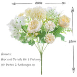 1 x RAW Customer Returns KIRIFLY Artificial Flowers,Fake Flowers Decoration Artificial Peony Fake Silk Hydrangea Decoration Plastic Carnations Flower Arrangements Wedding Bouquet White  - RRP €15.12