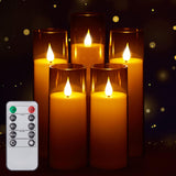 1 x RAW Customer Returns IMAGE Flameless Flickering Candles Battery Operated Acrylic Shell 3D Wick LED Candles with Timer for Wedding Christmas Home Decor Set of 5 1 x 5 x 7 x 20.3 - RRP €25.99