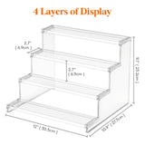 1 x RAW Customer Returns Lifewit 4 Tier Clear Display Stand, 1 Pack Plastic Stand for Presentation, Plastic Organizer for Figures, Cupcakes, Perfume, Desk Stand for Organizing and Decorating, 30.5cm - RRP €16.13