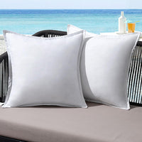 1 x RAW Customer Returns MIULEE Outdoor Cushion Weatherproof Cushion Cover Waterproof Decorative Cushion Covers Linen Look Sofa Cushion Decorative Cushion for Garden Sofa Couch Living Room Bedroom Set of 2 50 x 50 cm White - RRP €18.62