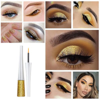 1 x Brand New Colors Glitter Liquid Eyeliner,Diamond Shimmer Eyeliner,Liquid Glitter Eyeliner,Long Lasting Glitter Eyeshadow,Waterproof Eyeliner Set,Liquid Eyeshadow,Yellow,5g - RRP €15.6