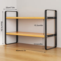 1 x RAW Customer Returns Desk Organizer Rack Office Desk Storage Rack Wooden Desk Bookshelf White Wood  - RRP €37.3