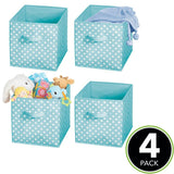 3 x Brand New mDesign set of 4 storage boxes for toys or clothes in the children s room - square folding box with fabric handle - toy storage with dot pattern - turquoise and white - RRP €86.64