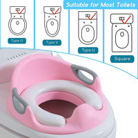 1 x RAW Customer Returns Children s toilet seat Toilet seat for boys and girls Children s toilet seat with cushion handle and backrest Toilet trainer for round and oval toilets - RRP €25.99