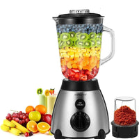 1 x RAW Customer Returns SOKANY 1000W Stand Mixer and Smoothie Maker, 5 Speed Level, 3-in-1 1.5L Glass Jar Mixer 0.25L Coffee Grinder 0.7L Meat Chopper , Stainless Steel Blade - RRP €78.68