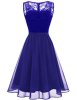 1 x RAW Customer Returns DRESSTELLS Women s Dresses Lace Dress Cocktail Dress Formal Ball Gown Bridesmaid Dresses for Wedding Knee-Length Evening Dresses Royal Blue M - RRP €49.4