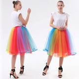 1 x RAW Customer Returns tanzdunsje women s tulle skirt with straps, elastic waistband tulle skirt black rainbow tulle skirt petticoat 50s tutu underskirt tutu ballet dance dress for women teenagers party Halloween costumes - RRP €26.52