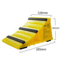 1 x RAW Customer Returns leadstand Car Wheel Chocks Non-Slip Base Motorhome Trailer Yellow Plastic Suitable for Most Tire Sizes 2  - RRP €20.06