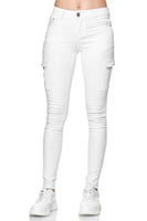 1 x RAW Customer Returns Elara Women s Cargo Jeans Slim Fit Side Pockets Chunkyrayan YA572 White-48 4XL  - RRP €27.18