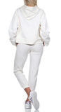 1 x RAW Customer Returns CLEO STYLE women s jogging suit two-piece for leisure and sport tracksuit house suit hoodie and trousers as3, numeric, numeric 34, numeric 38, regular, regular, white  - RRP €36.95