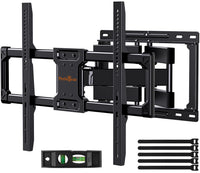 1 x RAW Customer Returns Perlegear Full Motion TV Wall Mount for 37-84 Inch Flat and Curved Screens, TV Mount with Swivel, Tilt without Tools, MAX VESA 600x400mm up to 50kg, PGLF12-E - RRP €40.33