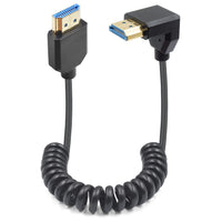 1 x RAW Customer Returns Duttek HDMI to 2.1 HDMI spiral cable 1.2m, down angle HDMI 2.1 cable ultra high speed 48Gbps, supports 8K 60Hz, 4K 120Hz, compatible with camera, camcorder, monitor TV, PS4 PS5, monitor, PC and more - RRP €17.59