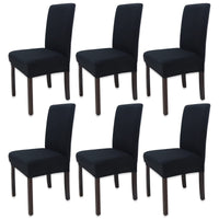 1 x RAW Customer Returns Leeyunbee 6 Pieces Chair Covers with Backrest, Washable Removable Modern Elastic Chair Cover, Easy to Clean and Durable, Chair Covers for Kitchen Dining Room Ceremony Wedding Black  - RRP €22.34