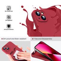 1 x RAW Customer Returns Supdeal Liquid Silicone Case for iPhone 13, Camera Protection Anti-fingerprint Wireless Charging Liquid Silicone Mobile Phone Case Protective Cover, Built-in Microfiber Case Cover, 6.1 , Red - RRP €16.13