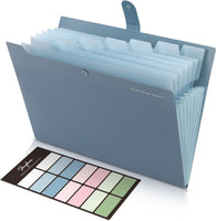 1 x RAW Customer Returns SKYDUE A4 Expanding File Folder, Expandable File Folder With 8 Compartments, A4 Document Folder, Folder System Document Folder With Snap Fastener, Folder With Compartments For Documents, Receipts Haze Blue  - RRP €12.46