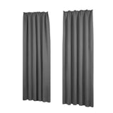 1 x RAW Customer Returns Deconovo Curtains Cold Protection Opaque Curtain with Ruffle Tape Winter, 220x140 cm Height x Width , Light Grey, Set of 2 - RRP €37.49