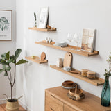 2 x RAW Customer Returns Gieanoo wooden picture rail, 30 cm oak shelf, solid floating shelf, wall shelf, spice rack, hanging shelf, ideal for living room, bedroom, bathroom - RRP €44.36