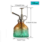 1 x RAW Customer Returns Wesoke Glass Plant Spray Bottle, 6.3 Tall Vintage Style Spritzer Bronze Small Watering Can One Handle Succulent Watering Bottle with Top Pump for Indoor Outdoor Plants - RRP €12.1