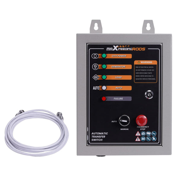 1 x RAW Customer Returns maXpeedingrods Automatic Transfer Switch, up to 50 Amp 10KW KVA, Automatic Start Stop, for Generator Interior Transfer and Emergency Power Control - RRP €199.0