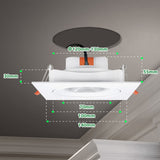 1 x RAW Customer Returns ENUOTEK Dimmable 12W LED square recessed spotlight ceiling lamp, CCT 3000K 4000K 5000K, no transformer installation, 120-130MM large hole size, swiveling lighting angle 40 , pack of 1 - RRP €16.75