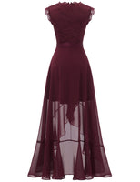 1 x RAW Customer Returns Dressystar Women Elegant Evening Dresses Wedding V-Neck Ball Gowns Maxi Long Bridesmaid Dress Burgundy S - RRP €63.52