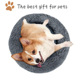 1 x RAW Customer Returns NIBESSER pet bed dog bed cat bed round plush dog sofa cat sofa cushion in doughnut shape diameter 60cm, dark gray  - RRP €24.79