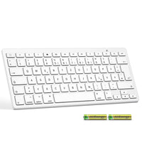 2 x RAW Customer Returns Emetok German Bluetooth keyboard, ultra-thin QWERTZ compatible with iPad 10.2 9.7, iPad Pro 11 iPad Pro 12.9, iPad Air iPad Mini iPhone, including 2 AAA batteries, stable connection - RRP €27.0