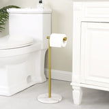 1 x RAW Customer Returns KES Toilet Paper Holder Standing Toilet Paper Holder Freestanding Toilet Roll Holder Stainless Steel SUS304 Toilet Roll Holder Marble Brushed Gold BPH284S1-BZ - RRP €40.06