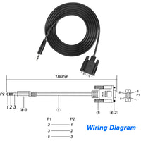 1 x RAW Customer Returns MEIRIYFA DB9 to 3.5mm Serial Cable, RS232 DB9 9 Pin Male to DC3.5mm 1 8in , Stereo TRS Serial Data Cable, 1.8m DB9  - RRP €25.2