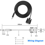 1 x RAW Customer Returns MEIRIYFA DB9 to 3.5mm Serial Cable, RS232 DB9 9 Pin Male to DC3.5mm 1 8in , Stereo TRS Serial Data Cable, 1.8m DB9  - RRP €25.2