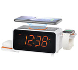 1 x RAW Customer Returns iTOMA digital clock radio with wireless charging station, 15W fast wireless charger for iPhone Samsung Galaxy night light, auto manual dimmer control and 1.4 orange display CKS209-2 - RRP €45.37