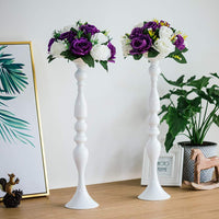 1 x RAW Customer Returns NUPTIO 2 Pieces Metal Vase for Wedding Centerpieces Decoration Artificial Flower Decoration Column Candle Holder Stand Set 50cm for Wedding Dinner Event Centerpiece Home Decor Christmas White  - RRP €32.84