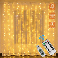 1 x RAW Customer Returns LED light curtain, 3m x 2m 200 LEDS USB fairy lights curtain, 8 modes with remote control, fairy lights for bedroom, indoor outdoor decoration, party wedding Christmas birthday garden - RRP €13.61