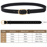 4 x Brand New JasGood Women Leather Belt for Jeans Fashion Gold Buckle Ladies Dress Belt, - RRP €42.04