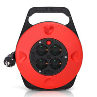 1 x RAW Customer Returns Aigostar cable reel 4-way cable box with sockets thermal protection switch cable reel for indoor use, 15m - RRP €32.65