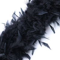 1 x RAW Customer Returns 1.8m 90g Black Chandelle Feather Boa Turkey Feathers. for dancing wedding craft party costume decoration - RRP €18.16