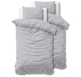 1 x RAW Customer Returns Sleeptime bed linen 4-piece 135cm x 200cm 4-piece gray white - stripes - soft non-iron duvet covers with zip - bed linen set with 2 pillowcases 80cm x 80cm - RRP €40.2